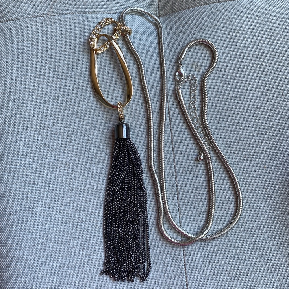 Mutil Metal Long Tassel Necklace
